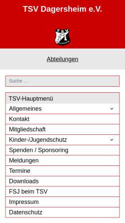 Vorschau der mobilen Webseite www.tsv-dagersheim.de, TSV Dagersheim