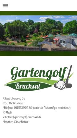 Vorschau der mobilen Webseite www.gartengolf-bruchsal.de, Gartengolf