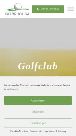 Vorschau der mobilen Webseite www.golfclub-bruchsal.de, Golfclub-Bruchsal