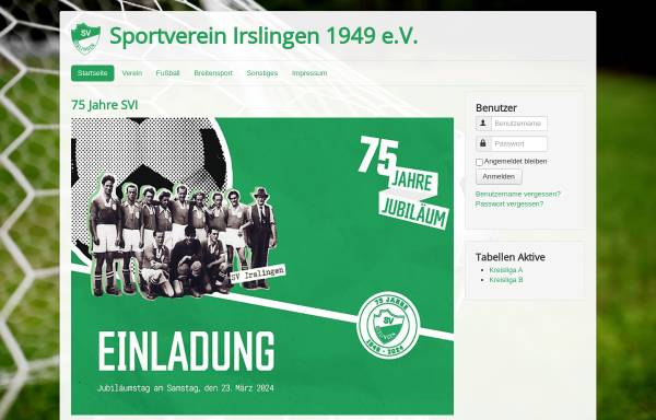 Vorschau von www.sv-irslingen.de, Sportverein Irslingen 1949 e.V.