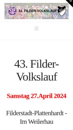 Vorschau der mobilen Webseite www.filder-volkslauf.de, Filder-Volkslauf