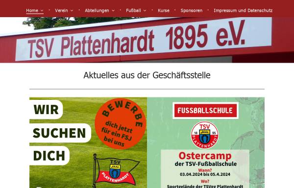 Vorschau von www.tsvplattenhardt.de, Turn- und Sportvereinigung Plattenhardt 1895 e. V.