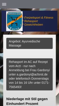 Vorschau der mobilen Webseite www.acforst.de, Athletenclub Forst e.V.