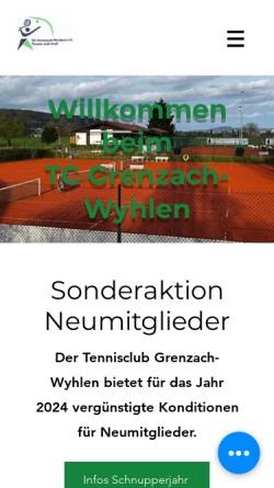 Vorschau der mobilen Webseite www.tc-grenzach-wyhlen.de, TC Grenzach-Wyhlen e.V.