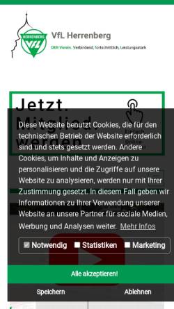 Vorschau der mobilen Webseite www.vfl-herrenberg.de, VfL Herrenberg