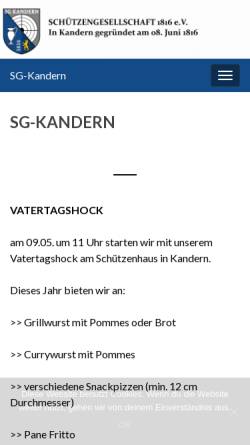 Vorschau der mobilen Webseite www.sg-kandern.de, Löbliche Schützengesellschaft 1816 e.V. Kandern
