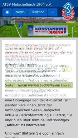 Vorschau der mobilen Webseite www.atsv-mutschelbach.de, ATSV Mutschelbach 1904 eV