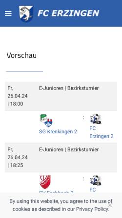 Vorschau der mobilen Webseite www.fc-erzingen.de, FC Erzingen