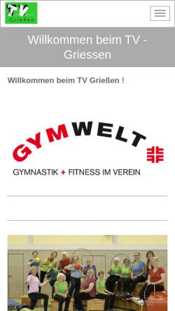Vorschau der mobilen Webseite www.tv-griessen.de, Turnverein Griessen