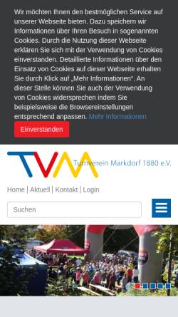 Vorschau der mobilen Webseite www.tv-markdorf.de, Turnverein Markdorf 1880 e.V.