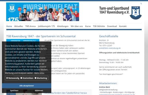 Vorschau von www.tsb-ravensburg.de, TSB Ravensburg Volleyball