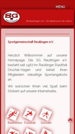 Vorschau der mobilen Webseite www.sg-reutlingen.de, SG Reutlingen e.V.