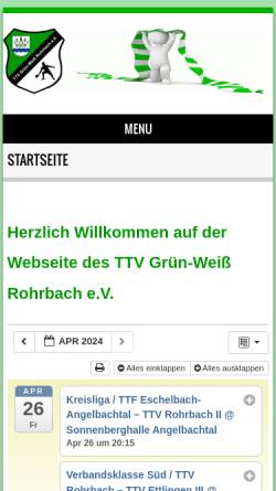 Vorschau der mobilen Webseite www.ttv-rohrbach.de, TTV Rohrbach
