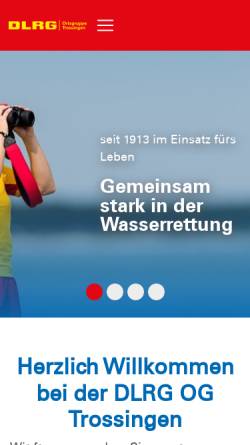 Vorschau der mobilen Webseite trossingen.dlrg.de, DLRG Ortsgruppe Trossingen
