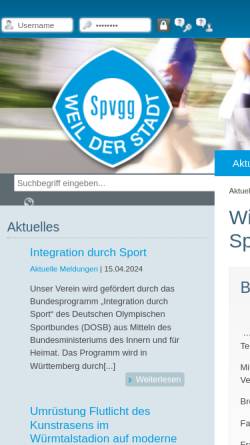Vorschau der mobilen Webseite www.spvgg-weil-der-stadt.de, Sportvereinigung 1861 e.V.