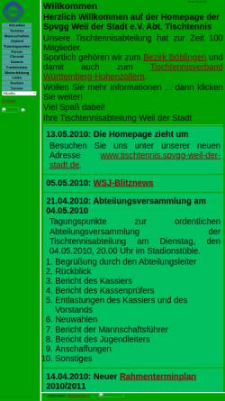 Vorschau der mobilen Webseite www.tischtennis-weilderstadt.de, SpVgg Weil der Stadt e.V. Abt. Tischtennis