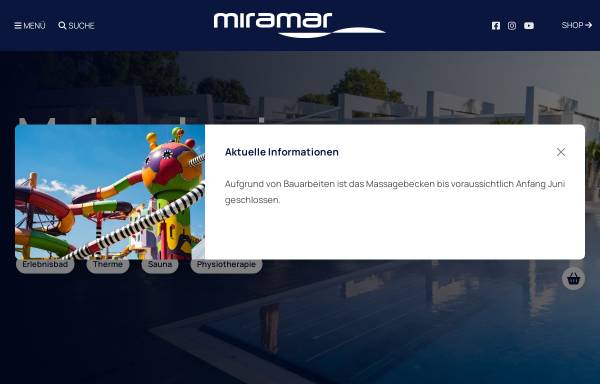 Vorschau von www.miramar-bad.de, Miramar Freizeitzentrum Weinheim