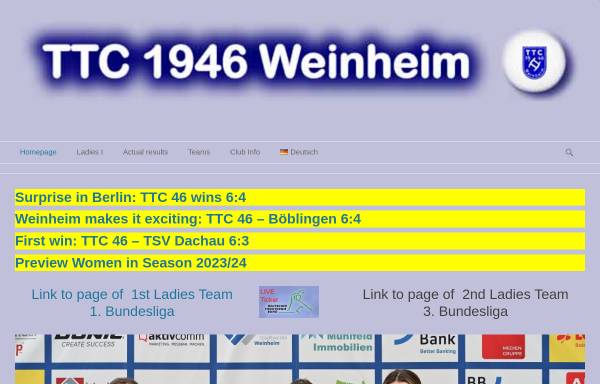 Vorschau von www.ttc1946weinheim.de, TTC 1946 Weinheim