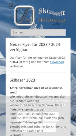 Vorschau der mobilen Webseite www.skizunft-wildberg.de, Skizunft Wildberg