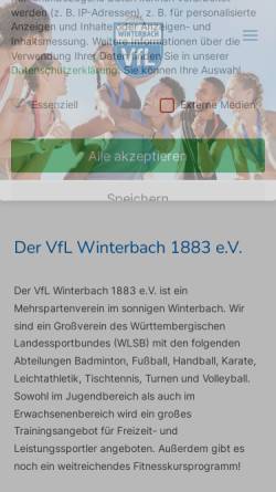 Vorschau der mobilen Webseite www.vfl-winterbach.de, VfL Winterbach
