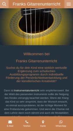 Vorschau der mobilen Webseite www.franksgitarrenunterricht.de, Berger, Frank