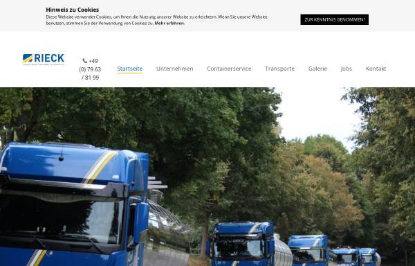 Vorschau von www.rieck-tc.de, Rieck-Containerdienst und Transporte in Abtsgmünd-Pommertsweiler