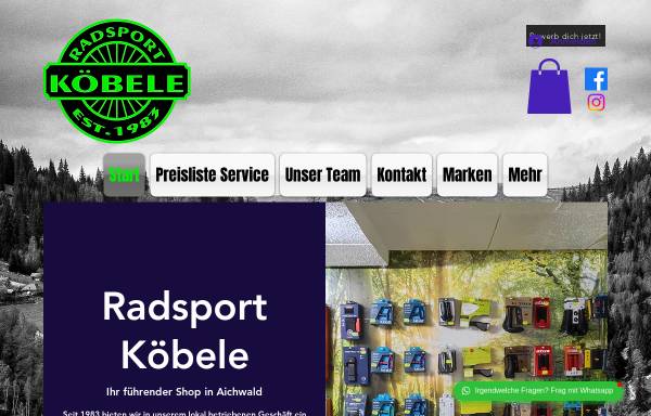 Vorschau von www.radsport-koebele.de, Radsport und Motorgeräte Köbele