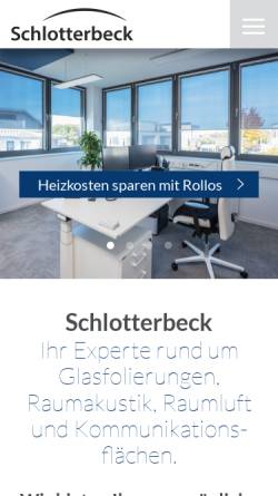 Vorschau der mobilen Webseite www.schlotterbeck.de, Schlotterbeck: Schutz am Glas