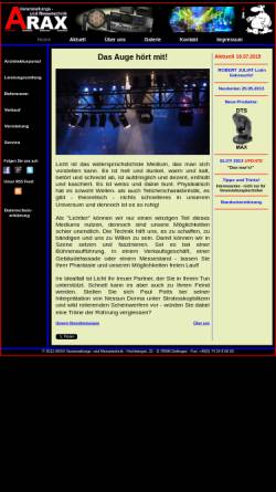 Vorschau der mobilen Webseite www.arax.de, ARAX Veranstaltungs- und Messetechnik