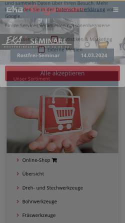Vorschau der mobilen Webseite klingseisen.de, Erich Klingseisen KG Werkzeuge & Maschinen