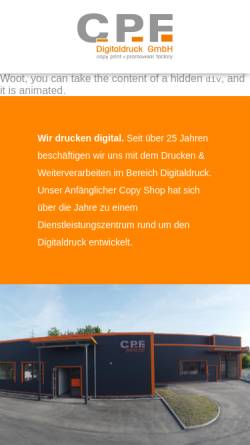 Vorschau der mobilen Webseite www.cpf24.de, cpf Digitaldruck