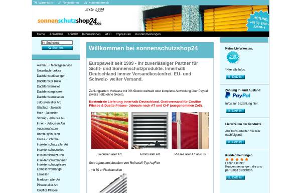 Vorschau von www.sonnenschutzshop24.com, Sonnenschutzshop24 Ltd. & Co. KG