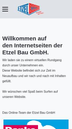 Vorschau der mobilen Webseite www.etzelbau.de, Etzel Bau GmbH