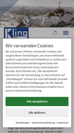 Vorschau der mobilen Webseite www.kling-dach.de, Spenglerei Kling GmbH