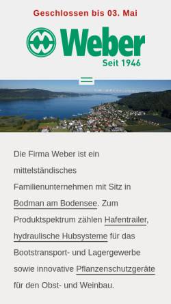 Vorschau der mobilen Webseite www.weber-bodman.de, Mechanische Werkstätte Weber