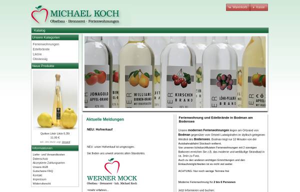 Vorschau von www.obstbau-koch.de, Michael Koch, Obstbau und Brennerei