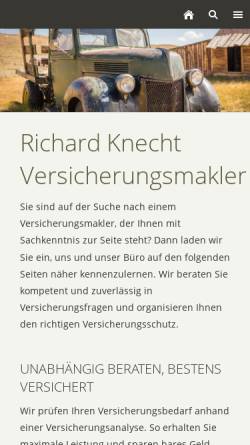 Vorschau der mobilen Webseite www.knecht-vers-makler.de, Versicherungsmakler Richard Knecht