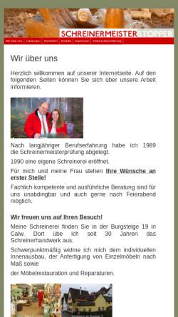 Vorschau der mobilen Webseite www.meisterstopper.de, Schreinerei und Parkettfachbetrieb B. Stopper