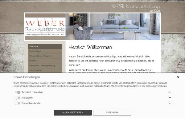 Vorschau von weber-raumausstattung.com, Weber Raumausstattung