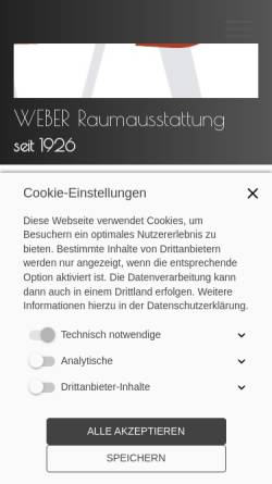 Vorschau der mobilen Webseite weber-raumausstattung.com, Weber Raumausstattung
