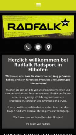 Vorschau der mobilen Webseite www.radfalk.de, Radfalk Radsport GmbH