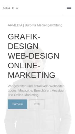 Vorschau der mobilen Webseite www.armedia.de, armedia Webdesign - Alexander Reeb
