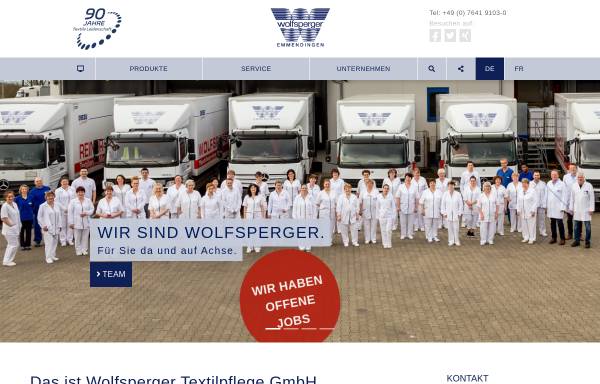 Vorschau von www.wolfsperger.com, Wolfsperger Textilpflege GmbH