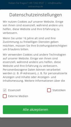 Vorschau der mobilen Webseite www.mueller-onlineshop.de, Müller OnlineShop