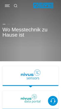 Vorschau der mobilen Webseite www.nivus.de, Nivus GmbH