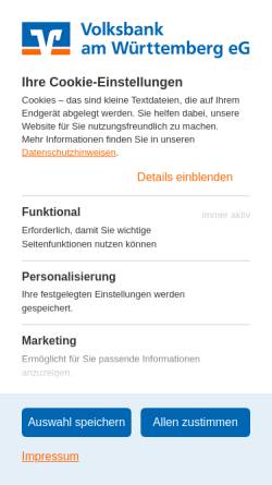 Vorschau der mobilen Webseite www.fellbacher-bank.de, Die Fellbacher Bank eG