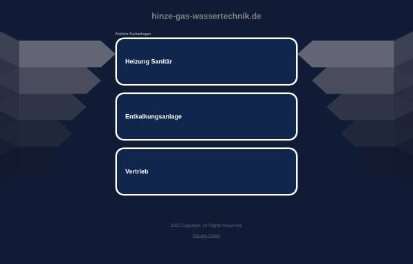 Vorschau von www.hinze-gas-wassertechnik.de, Hinze Gas- und Wassertechnik