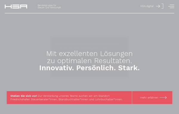 Vorschau von www.hsa-beratergruppe.de, Steuerberatungsgesellschaft Hannemann und Partner