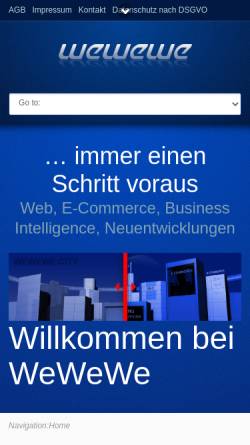 Vorschau der mobilen Webseite wewewe.de, WeWeWe Internet Service