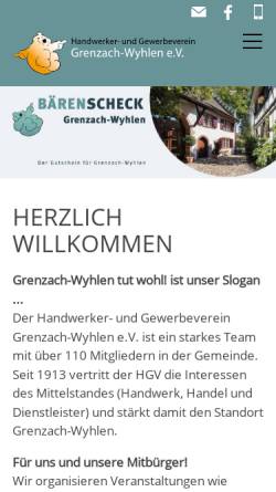 Vorschau der mobilen Webseite www.hgv-gw.de, Handwerker- und Gewerbeverein